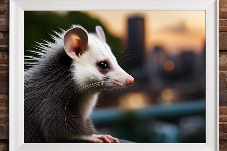 Opossum in the window checking in on an unsuspecting homeowner